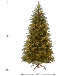 Online 7.5 ft. Pre-Lit Nordic Spruce Slim Tree with Clear Lights Slim|Pre-Lit
