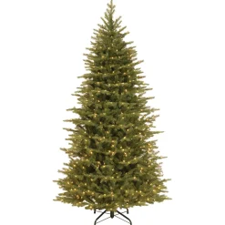 Online 7.5 ft. Pre-Lit Nordic Spruce Slim Tree with Clear Lights Slim|Pre-Lit