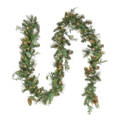 Best 9 ft. Pre-Lit North Conway Garland with LED Lights Pre-Lit Christmas Garlands|7-10 Feet Christmas Garlands