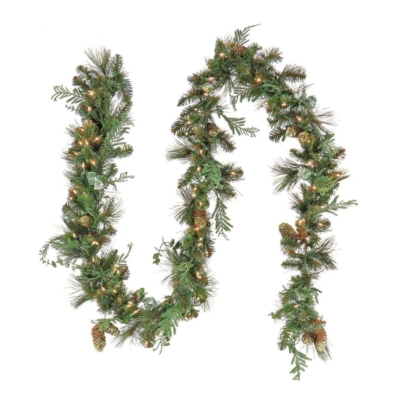 Best 9 ft. Pre-Lit North Conway Garland with LED Lights Pre-Lit Christmas Garlands|7-10 Feet Christmas Garlands
