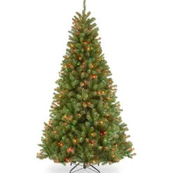 6.5 ft. Pre-Lit North Valley Spruce Tree with Multicolor Lights Full|Pre-Lit
