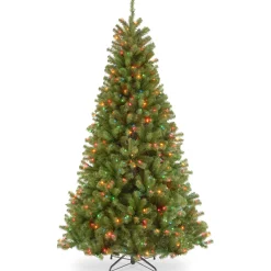 Best 7 ft. Pre-Lit North Valley Spruce Tree with Multicolor Lights Full|Pre-Lit