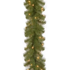 Clearance 9 ft. Pre-Lit North Valley Spruce Garland with Dual Color LED Lights Pre-Lit Christmas Garlands|7-10 Feet Christmas Garlands