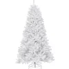 7.5 ft. Pre-Lit North Valley Spruce White Tree with Clear Lights Full|Pre-Lit