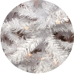 7.5 ft. Pre-Lit North Valley Spruce White Tree with Clear Lights Full|Pre-Lit