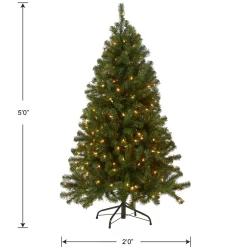 New 5 ft. Pre-Lit North Valley Spruce Tree with Clear Lights Full|Pre-Lit