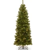 Hot 6 ft. Pre-Lit North Valley Spruce Pencil Slim Tree with Clear Lights Pencil Slim|Pre-Lit