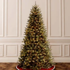 Clearance 6 ft. Pre-Lit North Valley Spruce Tree with Clear Lights Full|Pre-Lit