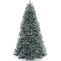 Best 7 ft. Pre-Lit North Valley Spruce Blue Tree with Clear Lights Full|Pre-Lit
