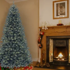 Best 7 ft. Pre-Lit North Valley Spruce Blue Tree with Clear Lights Full|Pre-Lit