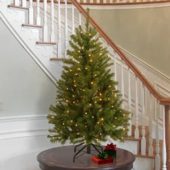 Sale 4.5 ft. Pre-Lit North Valley Spruce Tree with Clear Lights Full|Pre-Lit