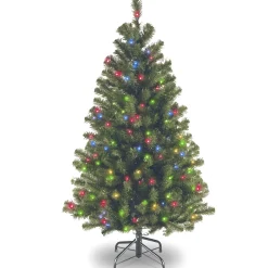 Online 4.5 ft. Pre-Lit North Valley Spruce Tree with Multicolor Lights Full|Pre-Lit