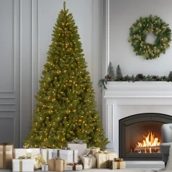 New 10 ft. Pre-Lit North Valley Spruce Tree with Clear Lights Full|Pre-Lit