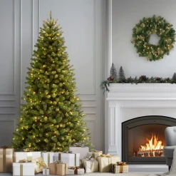 Outlet 6.5 ft. Pre-Lit North Valley Spruce Tree with Clear Lights Full|Pre-Lit