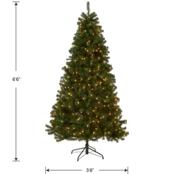 Outlet 6.5 ft. Pre-Lit North Valley Spruce Tree with Clear Lights Full|Pre-Lit