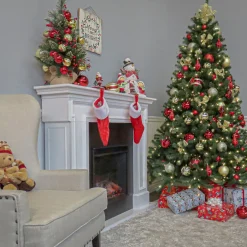 Outlet 6.5 ft. Pre-Lit North Valley Spruce Tree with Clear Lights Full|Pre-Lit
