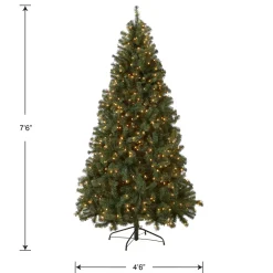 Sale 7.5 ft. Pre-Lit North Valley Spruce Blue Tree with Clear Lights Full|Pre-Lit