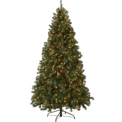 Sale 7.5 ft. Pre-Lit North Valley Spruce Blue Tree with Clear Lights Full|Pre-Lit