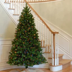 Hot 7.5 ft. Pre-Lit North Valley Spruce Slim Tree with Multicolor Lights Slim|Pre-Lit