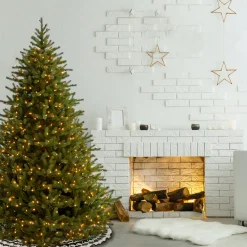 Sale 6.5 ft. Pre-Lit Norway Spruce Tree with Clear Lights Full|Pre-Lit