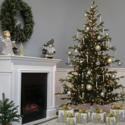 Online 6.5 ft. Pre-Lit Norwegian Spruce Tree with Clear Lights Full|Pre-Lit