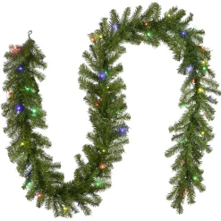 New 9 ft. Pre-Lit Norwood Fir Garland with Battery Operated Multicolor LED Lights Pre-Lit Christmas Garlands|7-10 Feet Christmas Garlands