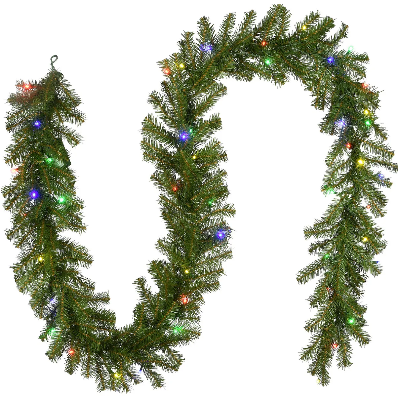 New 9 ft. Pre-Lit Norwood Fir Garland with Battery Operated Multicolor LED Lights Pre-Lit Christmas Garlands|7-10 Feet Christmas Garlands