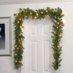 Best 9 ft. Pre-Lit Norwood Fir Garland with Twinkly LED Lights Pre-Lit Christmas Garlands|7-10 Feet Christmas Garlands