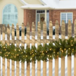 Clearance 9 ft. Pre-Lit Norwood Fir Garland with Clear Lights - 12 in Diameter Pre-Lit Christmas Garlands|7-10 Feet Christmas Garlands
