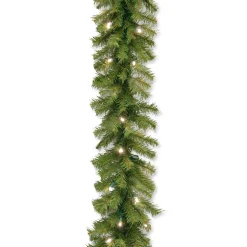 Sale 9 ft. Pre-Lit Norwood Fir Garland with Warm White LED Lights Pre-Lit Christmas Garlands|7-10 Feet Christmas Garlands