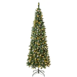 Best 7.5 ft. Pre-Lit Oakley Hills Slim Tree with LED Lights Slim|Pre-Lit