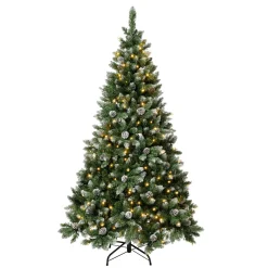 Online 6 ft. Pre-Lit Oakley Hills Snow Tree with Warm White LED Lights Full|6 To 6.5 Feet