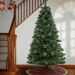 Outlet 7.5 ft. Pre-Lit Ontaria Pine Tree with LED Lights Pre-Lit|Full