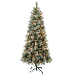 Sale 6 ft. Pre-Lit Perry Mixed Pine Tree with Clear Lights Full|Pre-Lit