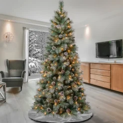 Sale 6 ft. Pre-Lit Perry Mixed Pine Tree with Clear Lights Full|Pre-Lit