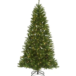 Sale 7.5 ft. Pre-Lit Peytom Spruce Tree with Clear Lights Full|Pre-Lit