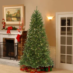 Sale 7.5 ft. Pre-Lit Peytom Spruce Tree with Clear Lights Full|Pre-Lit