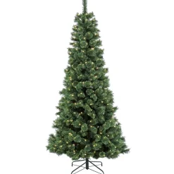 Discount 7.5 ft. Pre-Lit Pilchuck Pine Tree with LED Lights Pre-Lit|Slim