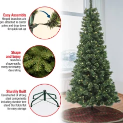 Discount 7.5 ft. Pre-Lit Pilchuck Pine Tree with LED Lights Pre-Lit|Slim