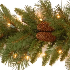 Clearance 9 ft. Pre-Lit Pine Cone Garland with Clear Lights Pre-Lit Christmas Garlands|7-10 Feet Christmas Garlands