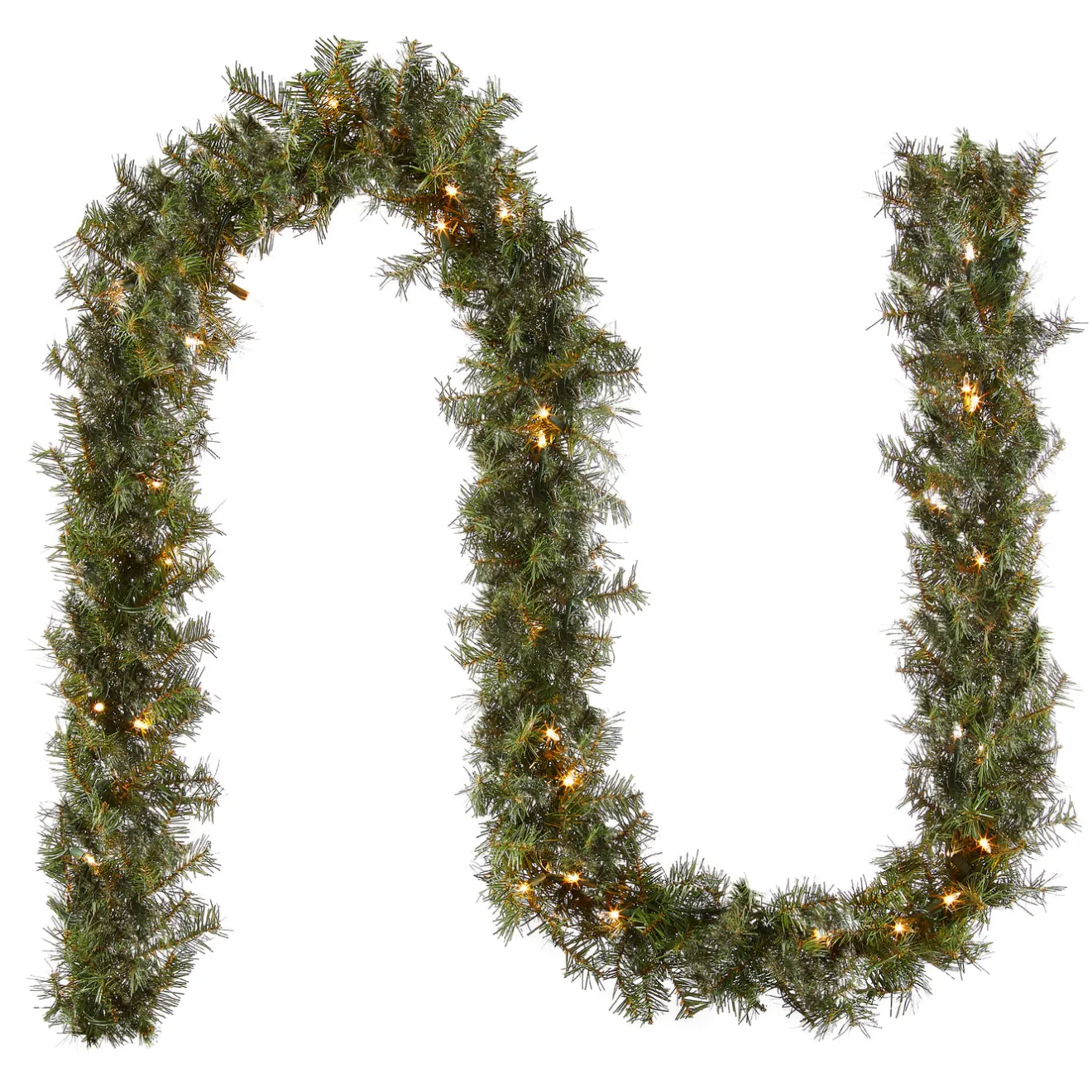 Discount 9 ft. Pre-Lit Plug-In Norwood Fir Garland with Clear Lights - 10 in Diameter Pre-Lit Christmas Garlands|7-10 Feet Christmas Garlands