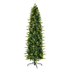 Sale 7.5 ft. Pre-Lit Prancer Fir Pencil Slim Tree with Clear Lights Slim|7 To 7.5 Feet