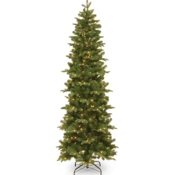 Clearance 6.5 ft. Pre-Lit Prescott Pencil Slim Tree with Clear Lights Pencil Slim|Pre-Lit