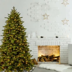 Hot 7.5 ft. Pre-Lit Princeton Fraser Fir Tree with PowerConnect and 1000 Dual Color LED Lights Full|Pre-Lit