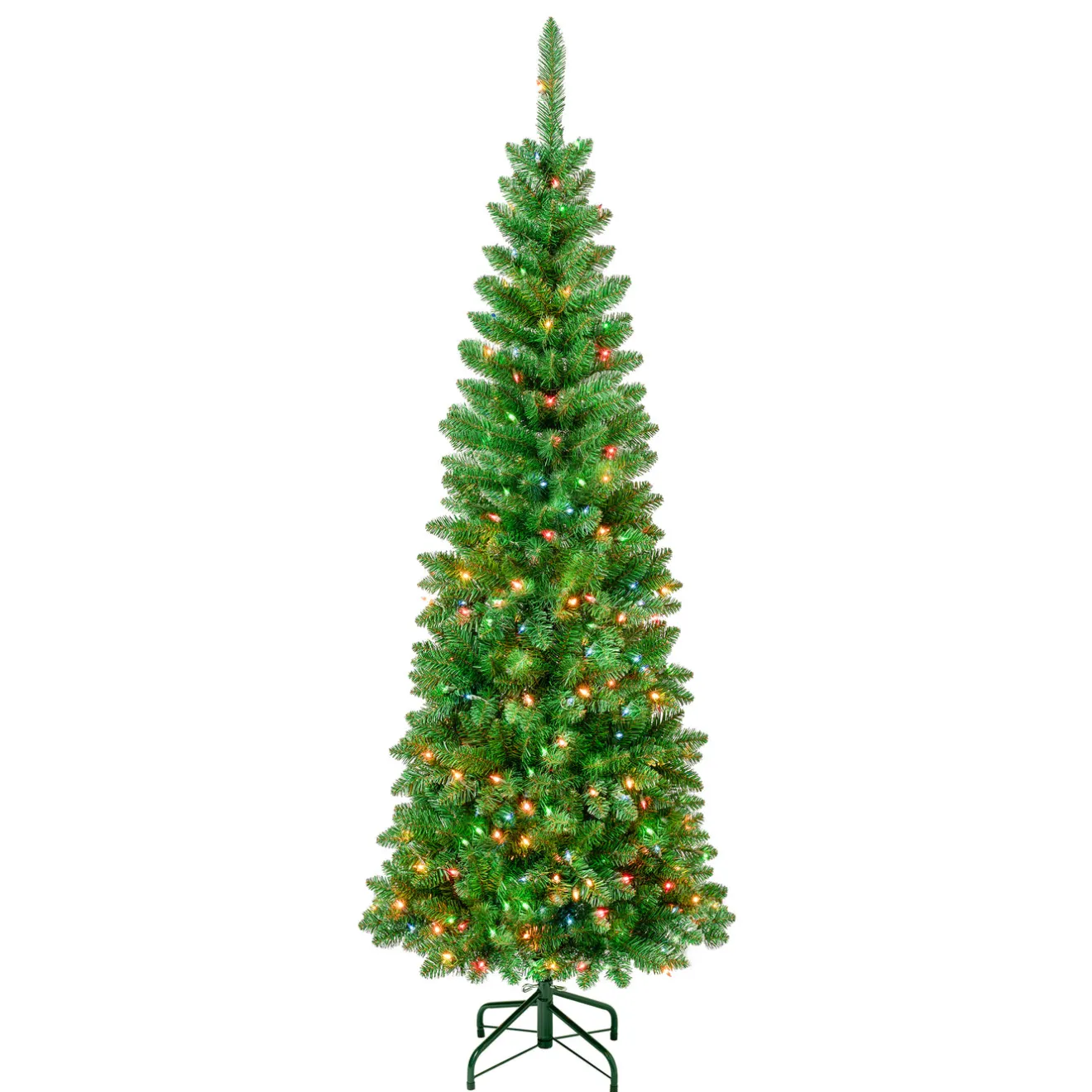 Discount 6 ft. Pre-Lit Rowan Slim Tree with Multicolor Lights Pencil Slim|Pre-Lit