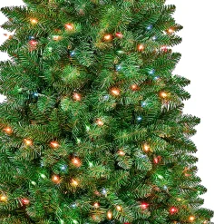 Discount 6 ft. Pre-Lit Rowan Slim Tree with Multicolor Lights Pencil Slim|Pre-Lit