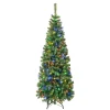 6 ft. Pre-Lit Sagamore Slim Tree with Multi LED Lights Slim|Pre-Lit