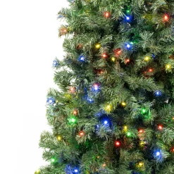 6 ft. Pre-Lit Sagamore Slim Tree with Multi LED Lights Slim|Pre-Lit