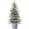 4.5 ft. Pre-Lit Snowy Alpine Fir Tree with LED Lights Slim|Pre-Lit