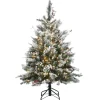 Sale 4.5 ft. Pre-Lit Snowy Bedford Pine Tree with Clear Lights Full|Pre-Lit